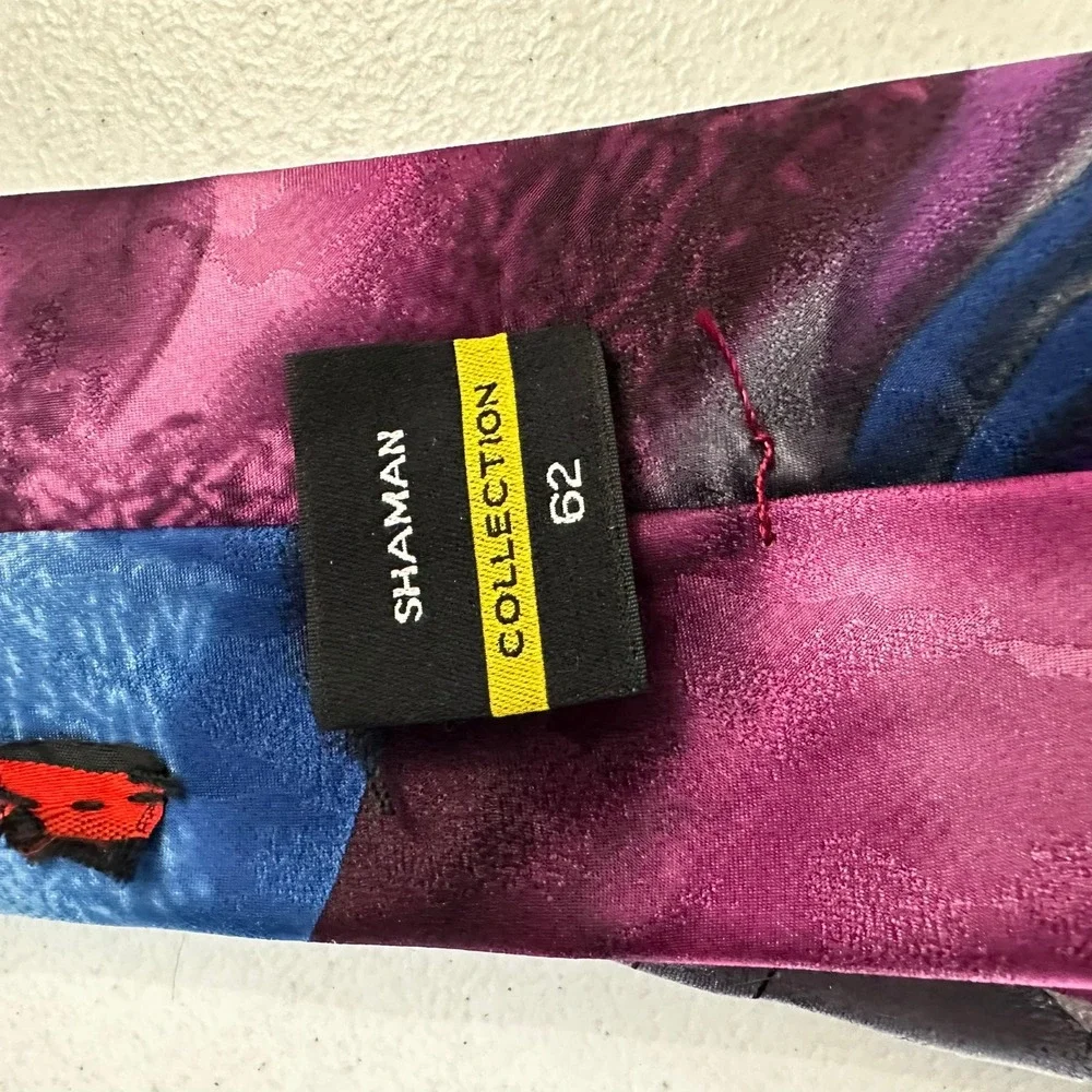 J Garcia Shaman Collection 62 Mens Silk Necktie Abstract Watercolor Art Long